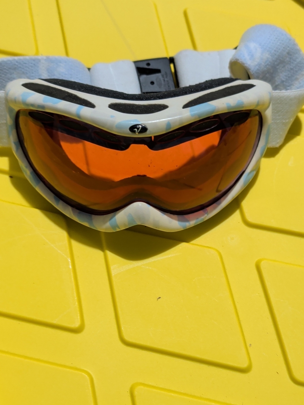 Velvet Eyewear White & Light Blue Ski/Snow Goggles with Orange Lens